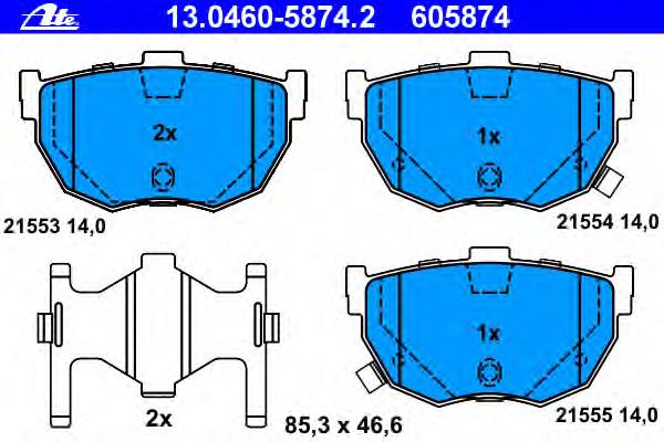 Комплект тормозных колодок, дисковый тормоз ATE
