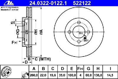 Тормозной диск ATE 24.0322-0122.1
