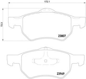 Комплект тормозных колодок, дисковый тормоз TEXTAR 23807 18,5 0 5