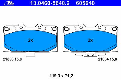 Комплект тормозных колодок, дисковый тормоз ATE 13.0460-5640.2