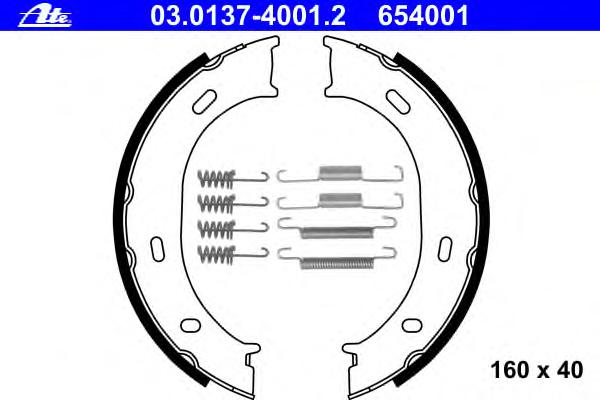 Комплект тормозных колодок, стояночная тормозная система ATE