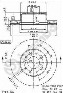 Тормозной диск BREMBO 09.5082.10