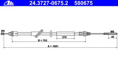 Трос ручника ATE 24.3727-0675.2