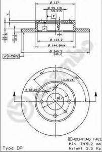 Тормозной диск BREMBO 08.5085.14