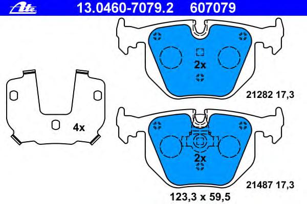 Комплект тормозных колодок, дисковый тормоз ATE