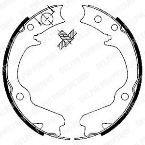 Комплект тормозных колодок, стояночная тормозная система DELPHI