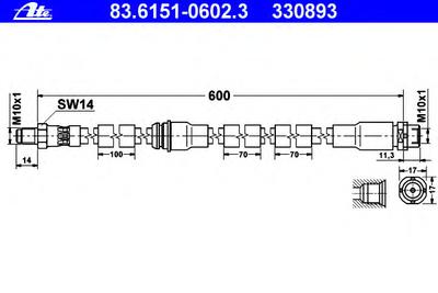 Тормозной шланг ATE 83.6151-0602.3