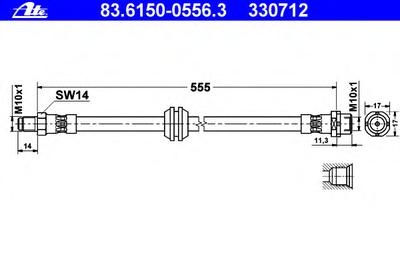 Тормозной шланг ATE 83.6150-0556.3