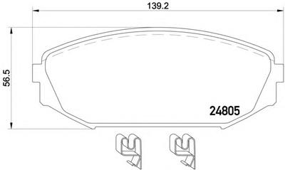 Комплект тормозных колодок, дисковый тормоз TEXTAR 24805 18,0 1 4