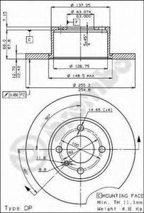 Тормозной диск BREMBO 08.3288.20