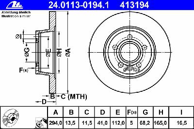 Тормозной диск ATE 24.0113-0194.1