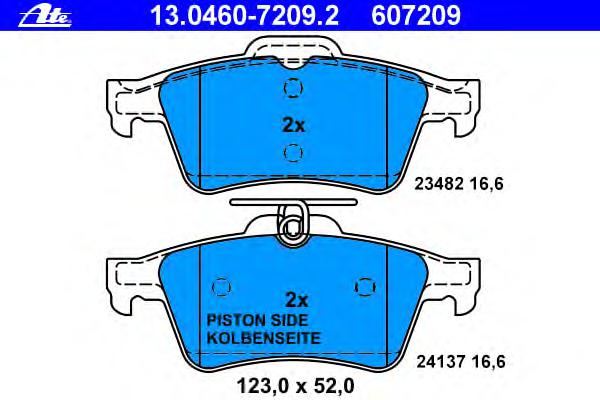 Комплект тормозных колодок, дисковый тормоз ATE