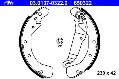 Комплект тормозных колодок ATE 03.0137-0322.2
