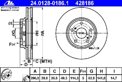 Тормозной диск ATE 24.0128-0186.1