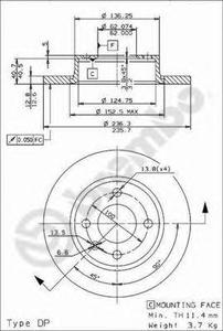 Тормозной диск BREMBO 08.5243.24