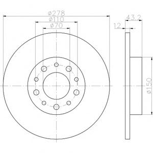Тормозной диск TEXTAR 98200 1452 0 1