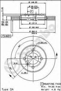 Тормозной диск BREMBO 09.4883.10