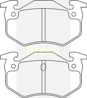 Комплект тормозных колодок, дисковый тормоз BRECK