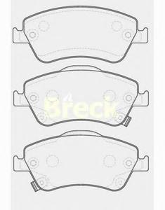 Комплект тормозных колодок, дисковый тормоз BRECK 24122 00 701 10