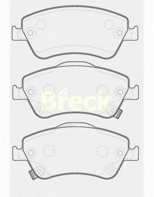 Комплект тормозных колодок, дисковый тормоз BRECK