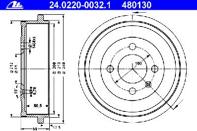 Тормозной барабан ATE 24.0220-0032.1