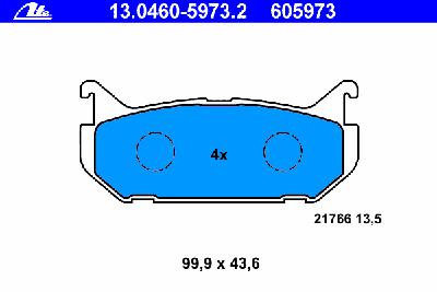 Комплект тормозных колодок, дисковый тормоз ATE 13.0460-5973.2