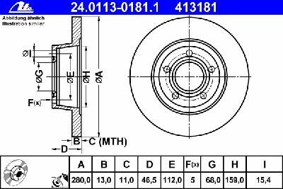 Тормозной диск ATE 24.0113-0181.1
