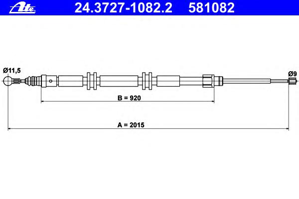 Трос ручника ATE