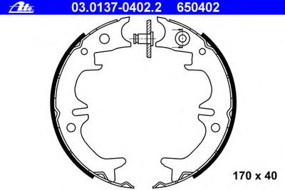 Комплект тормозных колодок, стояночная тормозная система ATE 03.0137-0402.2