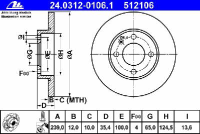 Тормозной диск ATE 24.0312-0106.1