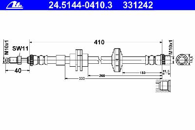 Тормозной шланг ATE 24.5144-0410.3