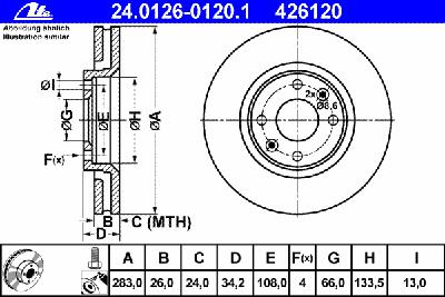 Тормозной диск ATE 24.0126-0120.1