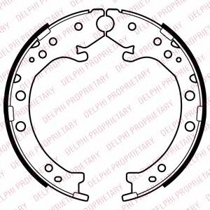 Комплект тормозных колодок, стояночная тормозная система DELPHI