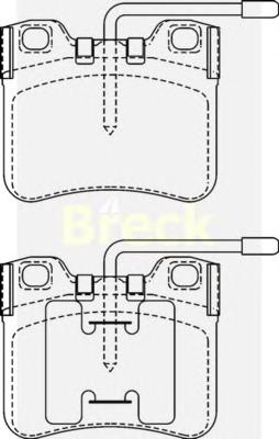 Комплект тормозных колодок, дисковый тормоз BRECK