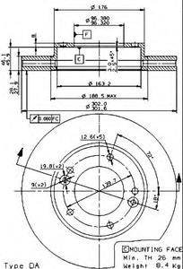 Тормозной диск BREMBO 09.9545.10