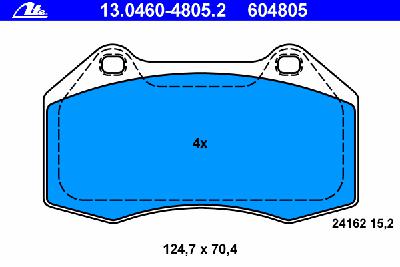 Комплект тормозных колодок, дисковый тормоз ATE 13.0460-4805.2