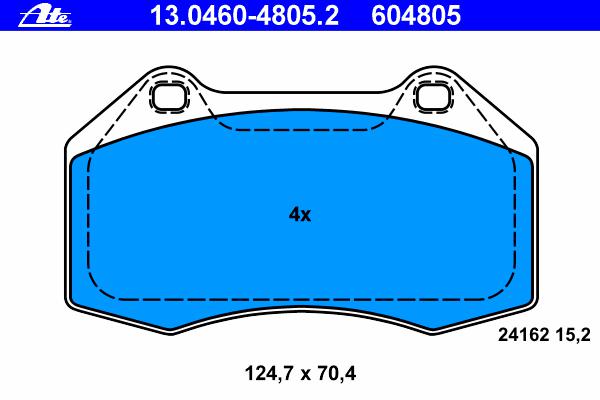 Комплект тормозных колодок, дисковый тормоз ATE
