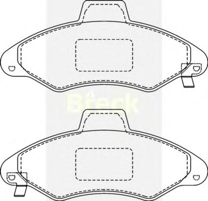 Комплект тормозных колодок, дисковый тормоз BRECK