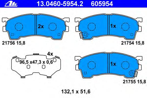 Комплект тормозных колодок, дисковый тормоз ATE