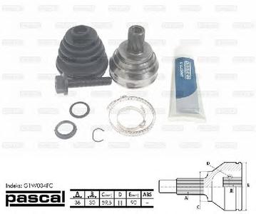 ШРУС PASCAL G1W034PC