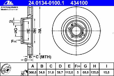 Тормозной диск ATE 24.0134-0100.1