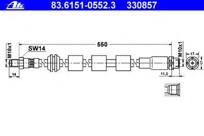 Тормозной шланг ATE 83.6151-0552.3