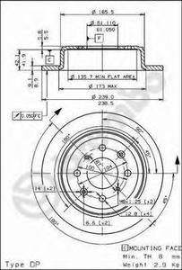 Тормозной диск BREMBO 08.5719.10
