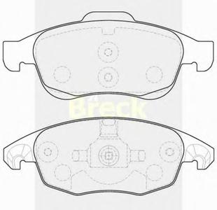 Комплект тормозных колодок, дисковый тормоз BRECK 24538 00 701 00