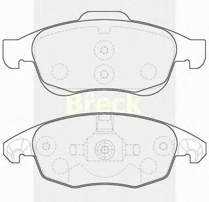 Комплект тормозных колодок, дисковый тормоз BRECK
