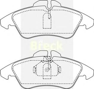 Комплект тормозных колодок, дисковый тормоз BRECK 21576 00 703 10