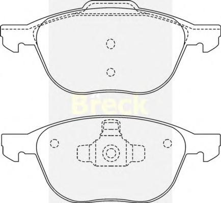 Комплект тормозных колодок, дисковый тормоз BRECK