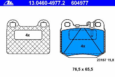 Комплект тормозных колодок, дисковый тормоз ATE 13.0460-4977.2