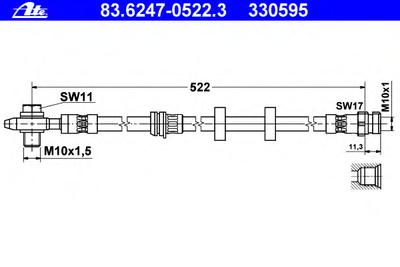 Тормозной шланг ATE 83.6247-0522.3