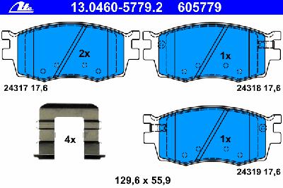 Комплект тормозных колодок, дисковый тормоз ATE 13.0460-5779.2
